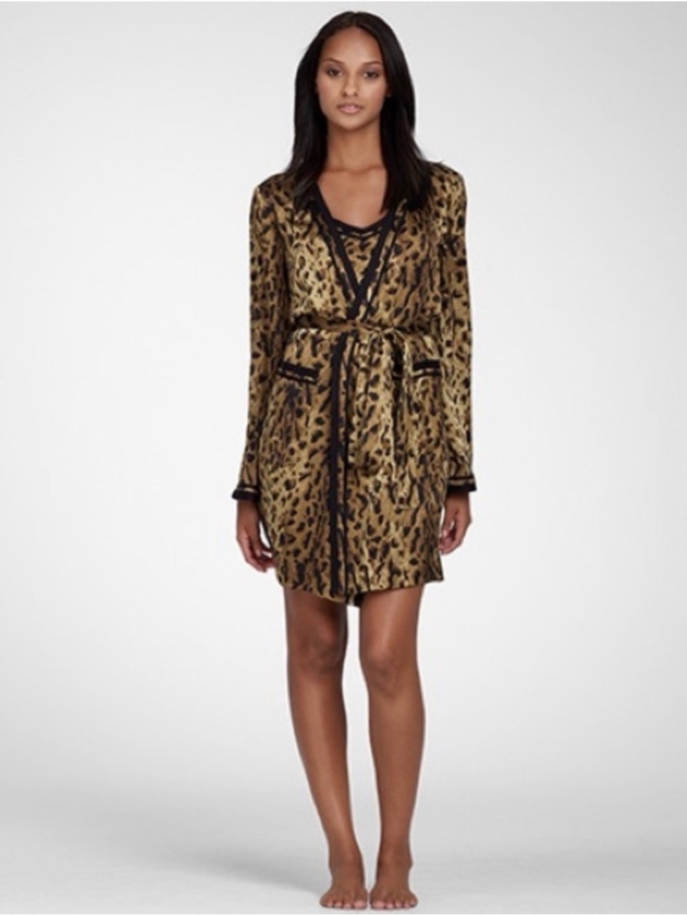 Tory Burch Leopard Print Silk Robe